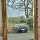 Large bevelled mirror, wood and gilded stucco, Louis XVI style - 140 x 100 cm