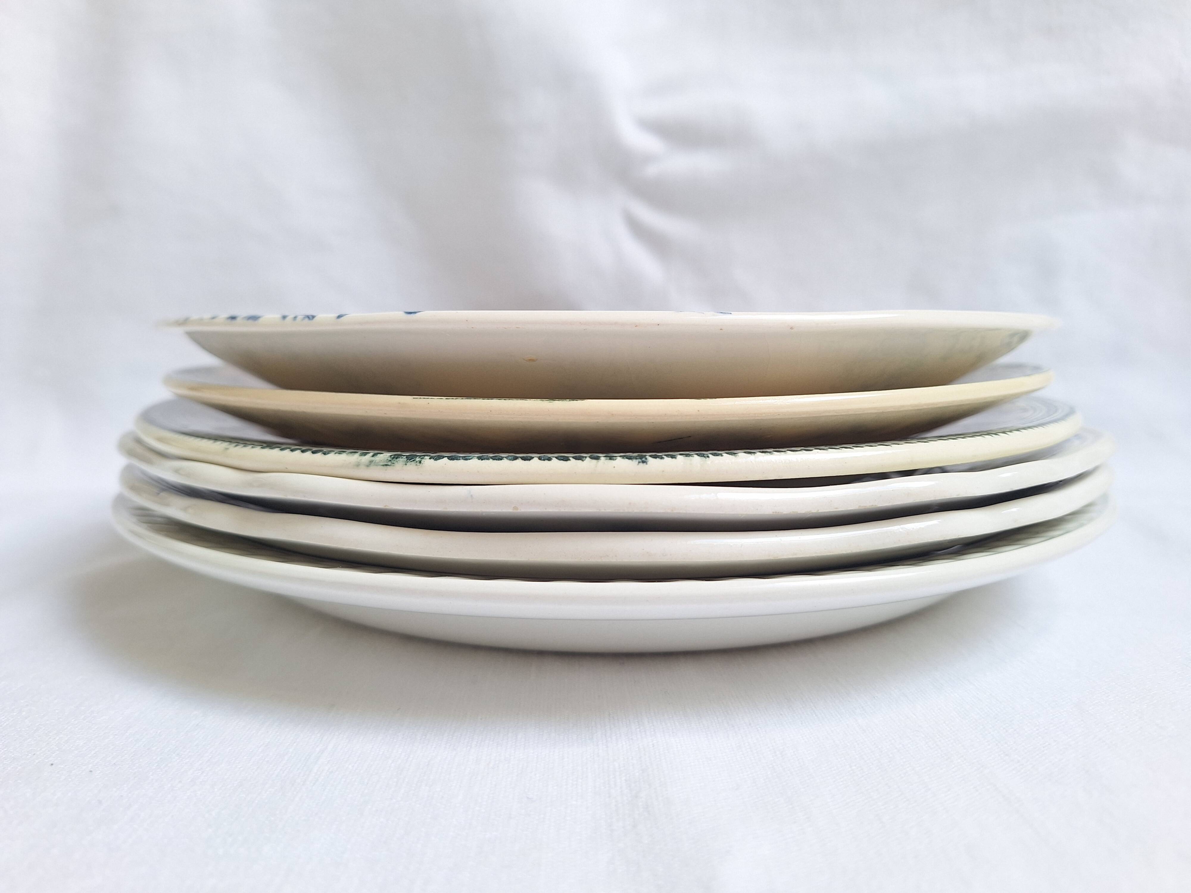 Vintage blue green dinner plates