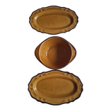 Ochre raviers and sauce bowls from Haute Provence earthenware
