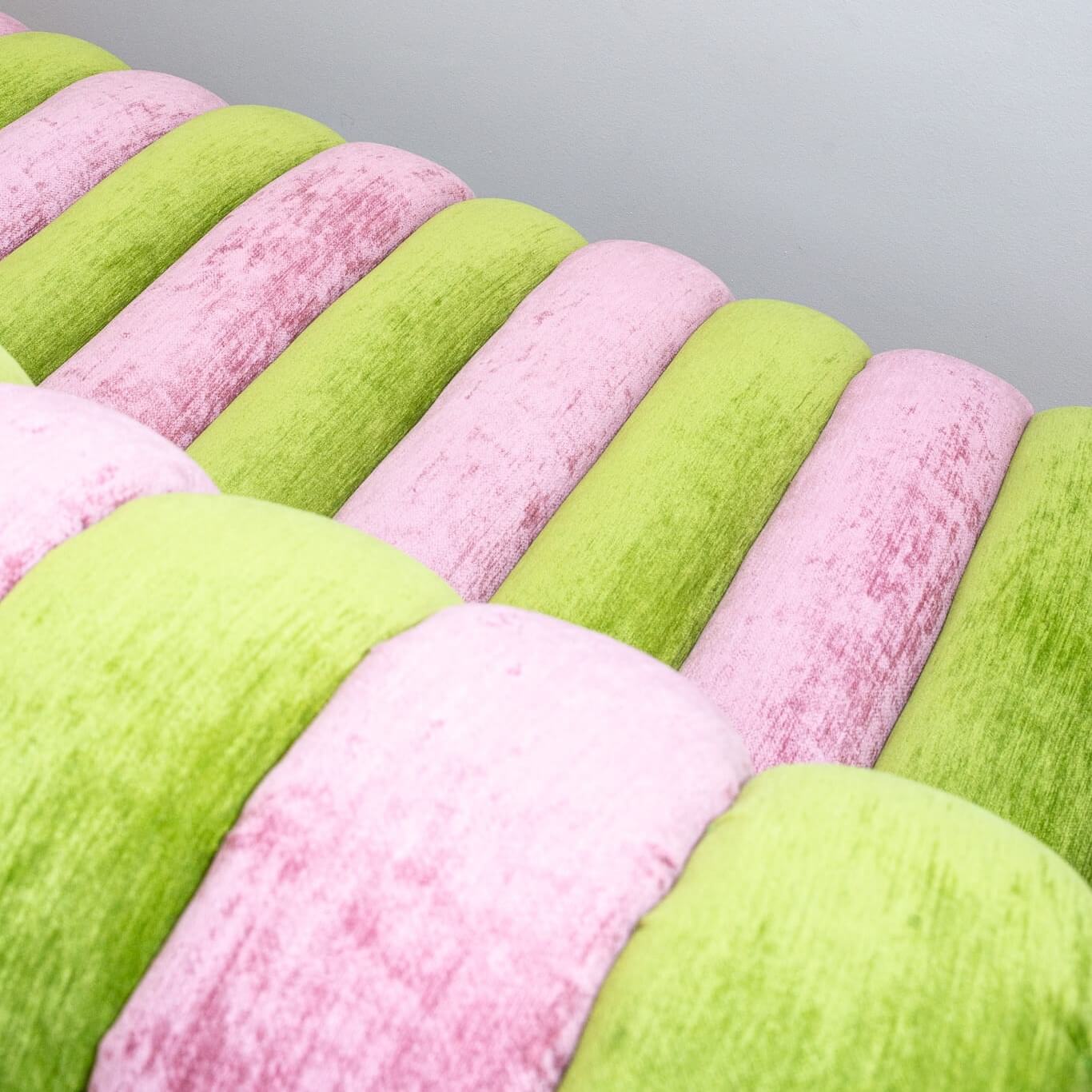 Pink and green velvet bench 2 seas