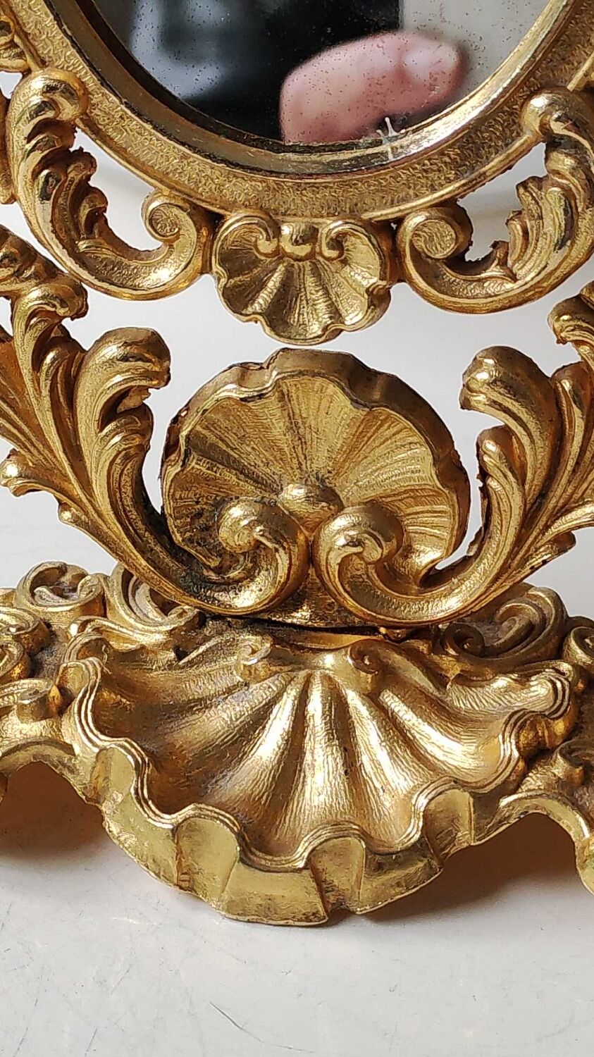 Table mirror on psyche style Louis XV 19,5x14,5cm