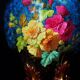 Gabriel Lemonnier covered vase in enamelled earthenware 19th century