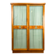 Art Deco cabinet with glass doors, various woods, 1930s