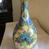 Vase antique en grès déco fleurs
