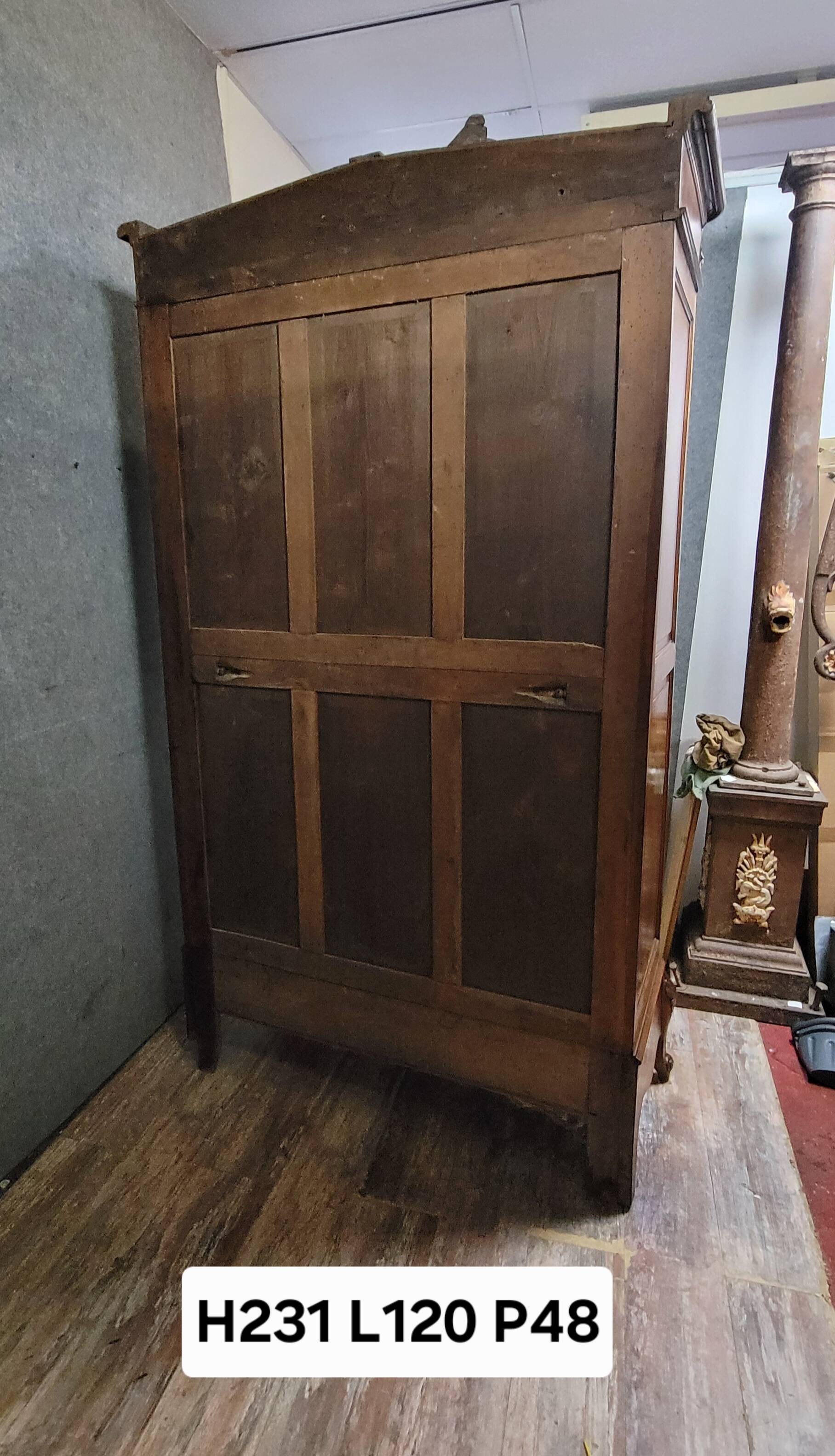 Antique mirrored wardrobe in Louis XV Rococo style