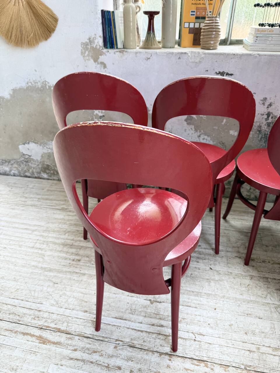 Set of 6 Baumann bistro chairs, Mouette model