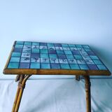 Rattan and ceramic coffee table