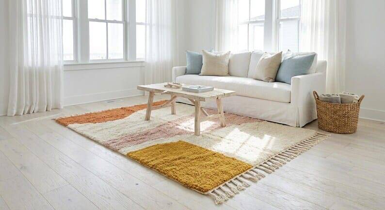 Handmade traditional pure wool rug size 2/3 m