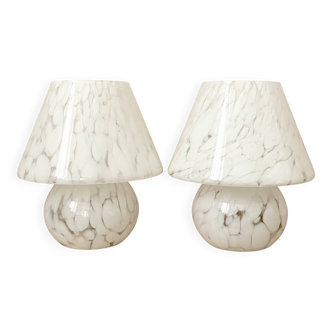 Pair of Murano mushroom lamps