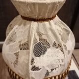 Bedside lamp lace and wood