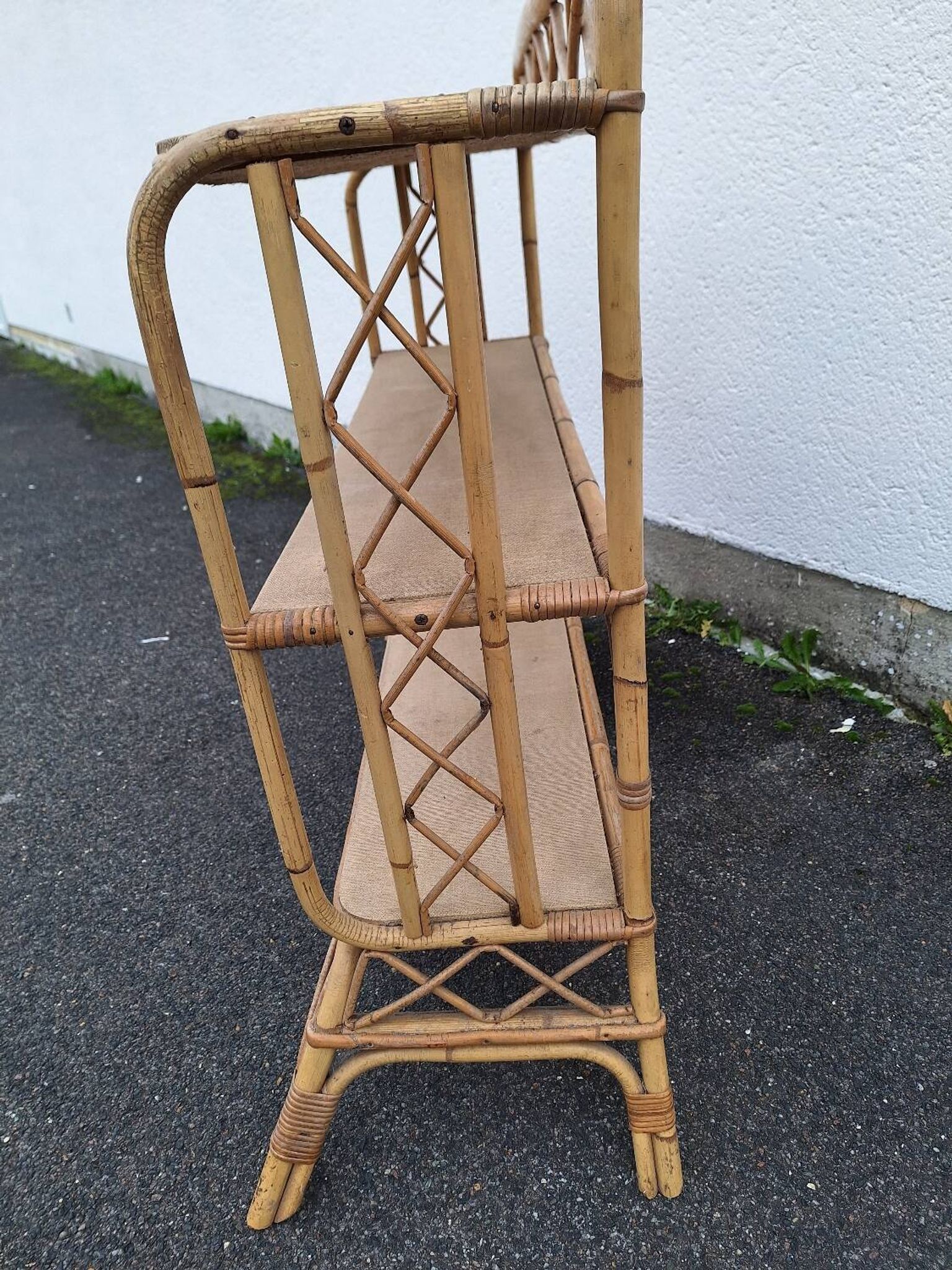 Vintage rattan shelf