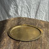 Small vintage Indian oval gold tray L14.5