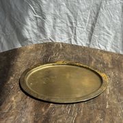Petit plateau doré ovale vintage indien L14,5
