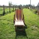 Old Wooden and Bayadere Canvas Deckchair
