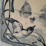 Old tile in Gien faience with Art Nouveau decoration