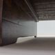 Large rustic brutalist coffee table in patinated wood, 1980s