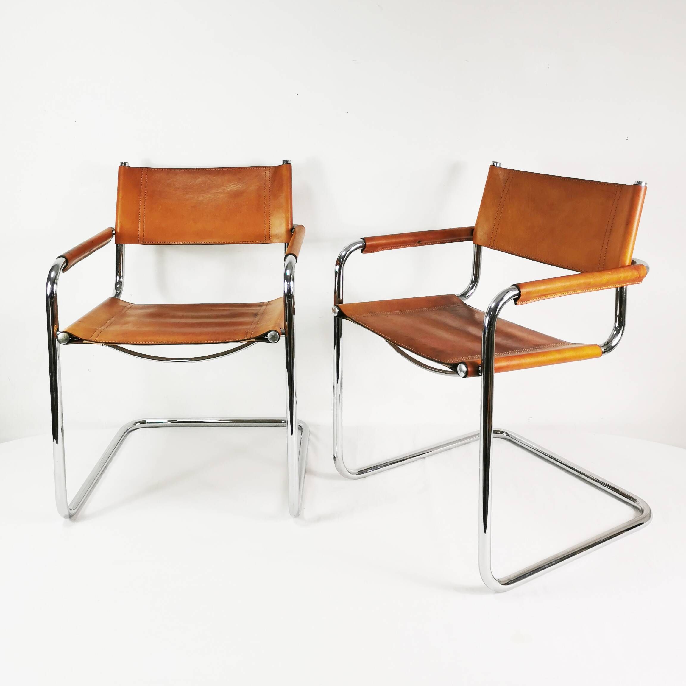 Pair of Bauhaus S34 chairs, designed by Mart Stam, Bulthaup, Germany, 1980s