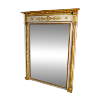 Miroir Doré Et Rechampi, époque Empire