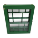 Old green wood showcase