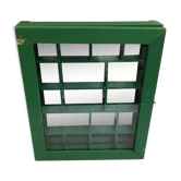 Old green wood showcase