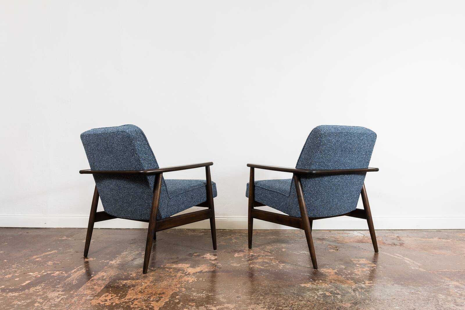Pair of Mid-Century Blue Armchairs GFM 300-192, 1960's