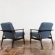 Pair of Mid-Century Blue Armchairs GFM 300-192, 1960's