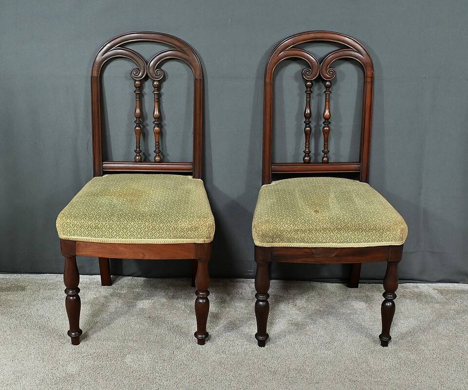 Pair of Mahogany Chairs, Restoration Period – 1st part of the 19th century