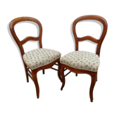 Pair of old chairs has medallion style Louis XVI