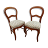 Pair of old chairs has medallion style Louis XVI