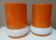 2 orange and white opaline lampshades from the 70s