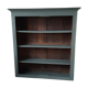 Wood and khaki green bookcase