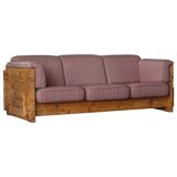 Modern Danish three-seater canapé in pomeranian pine and wool, by Christian IV, 1970s.