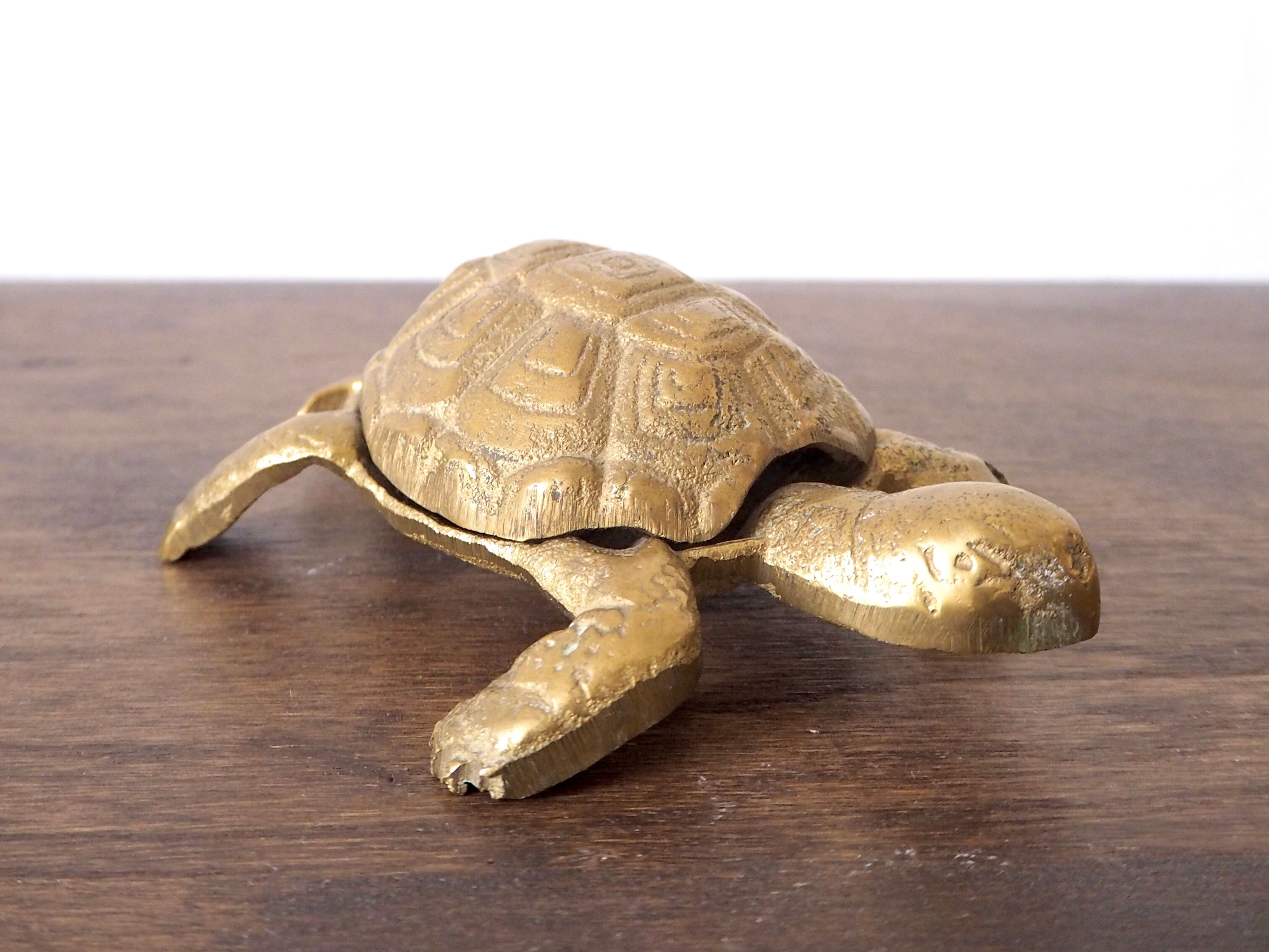 Brass turtle ashtray
