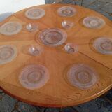 Large oak table by Guillerme & Chambron