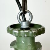 Industrial Green Enamel Pendant Lamp with Cast Aluminium Top, 1960