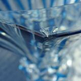 Large blue crystal vase