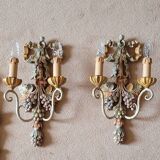Mirror and its carved wooden sconces