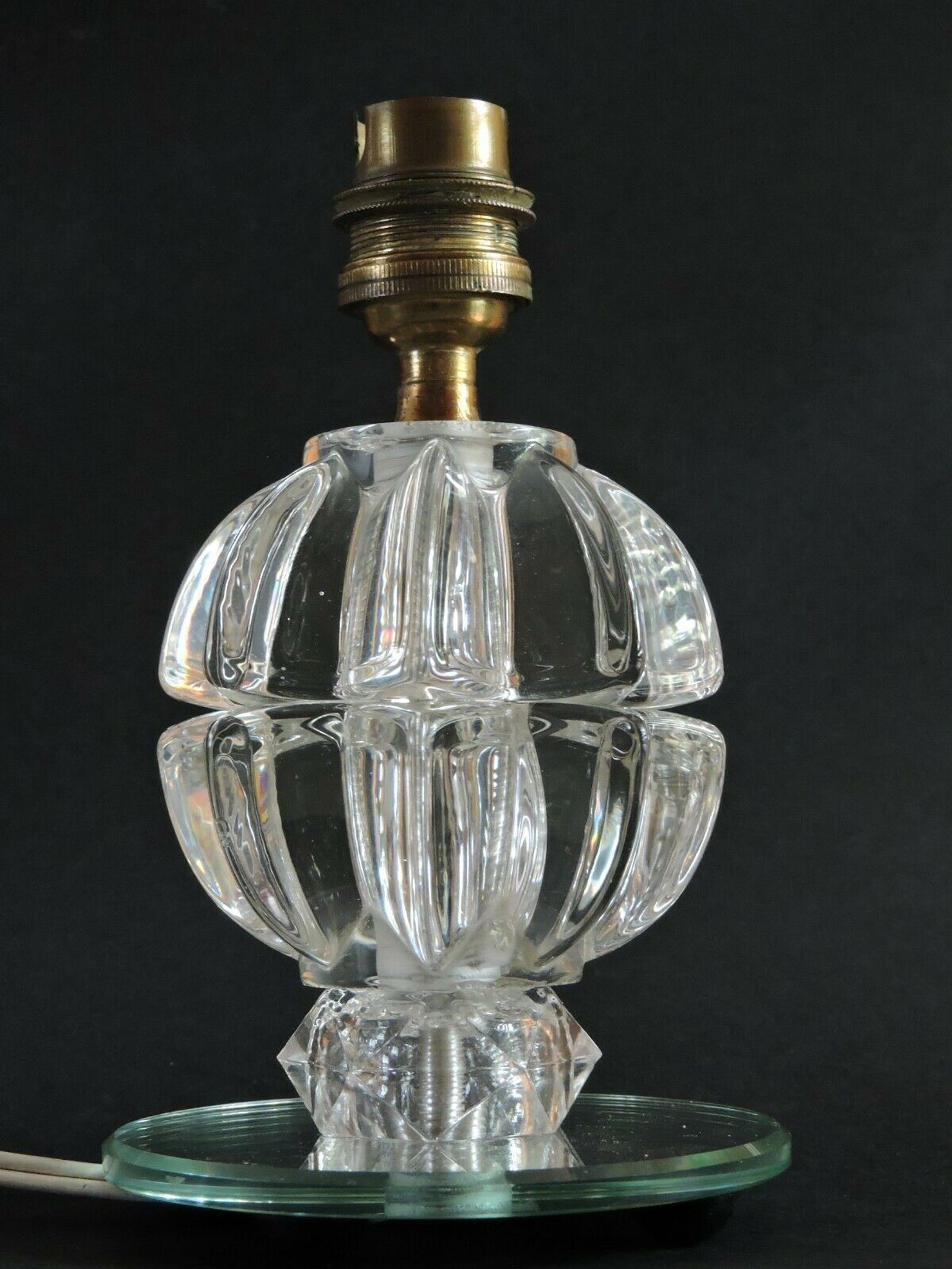 Art deco glass lamp foot