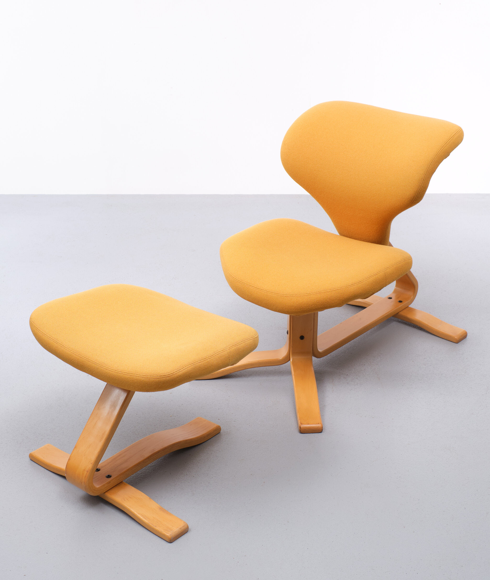 Stokke Lounge chair and ottoman Peter Opsvik Norway 1970s