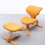 Stokke Lounge chair and ottoman Peter Opsvik Norway 1970s