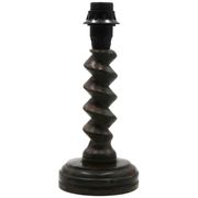 Lampe colonne en bois de Charles Dudouyt et abat-jour en raphia, années 40