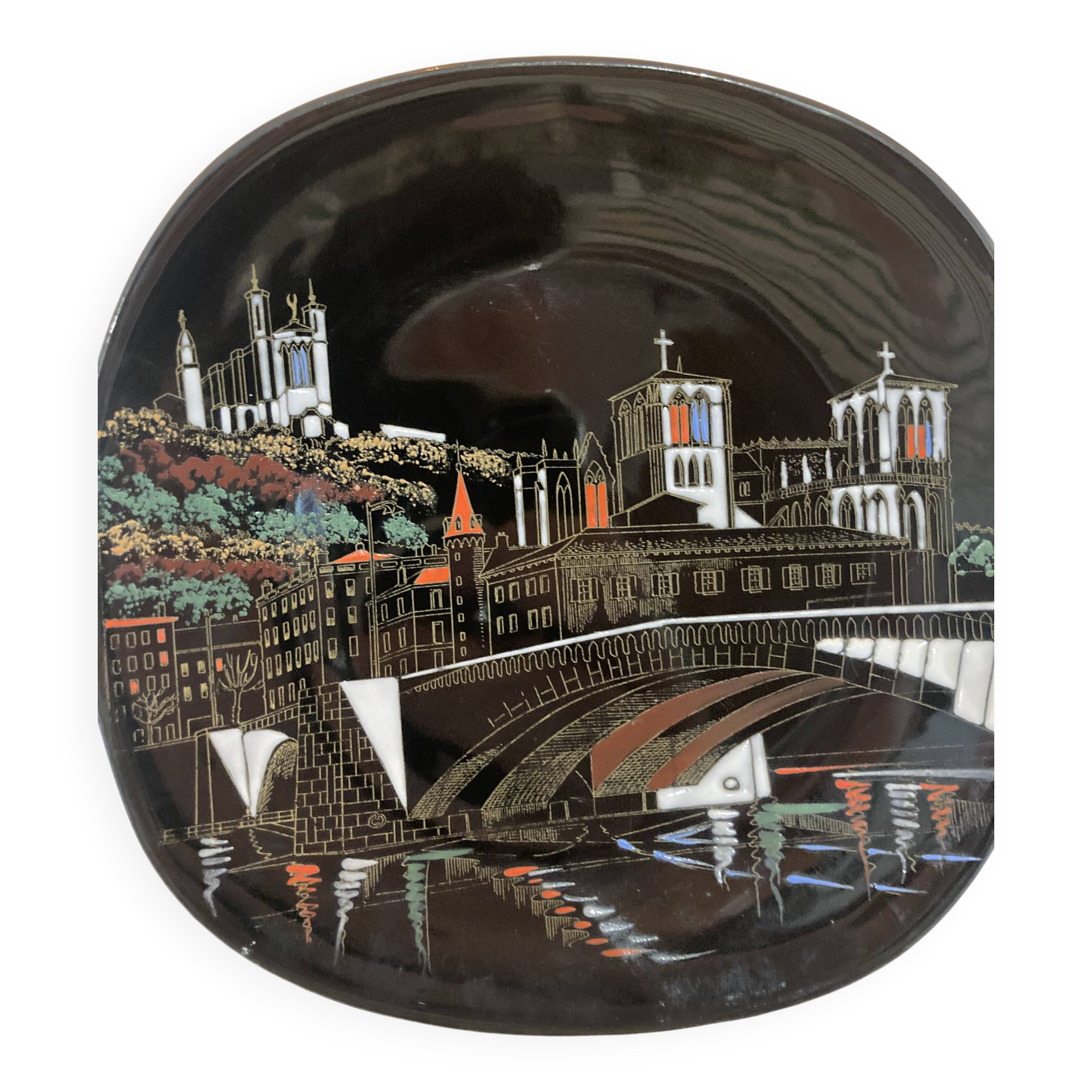 Longwy plate "Lyon at night"