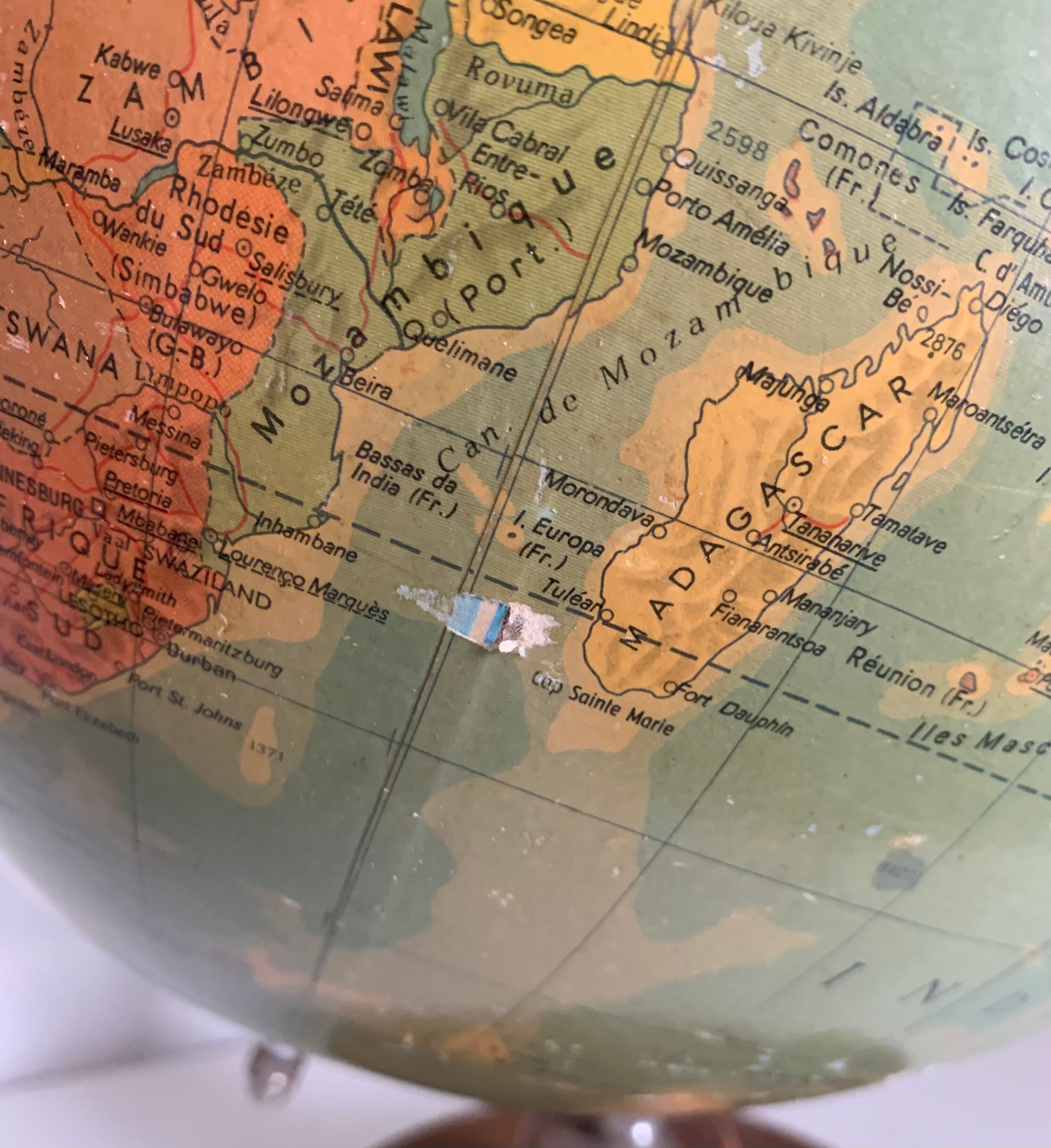 Vintage globe 1973 terrestrial Räth ex-GDR - 47 cm