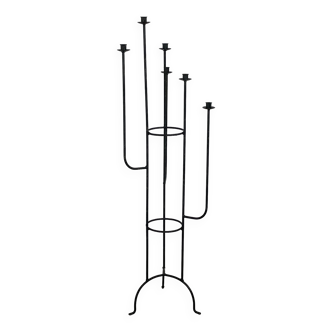 Large black metal standing candlestick