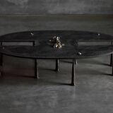 Thomas Serruys iron brutalist coffee table, Belgium, 2019