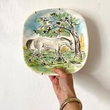 Decorative horse plate signed from the 60s-70s