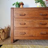 Art Deco chest of drawers in solid oak