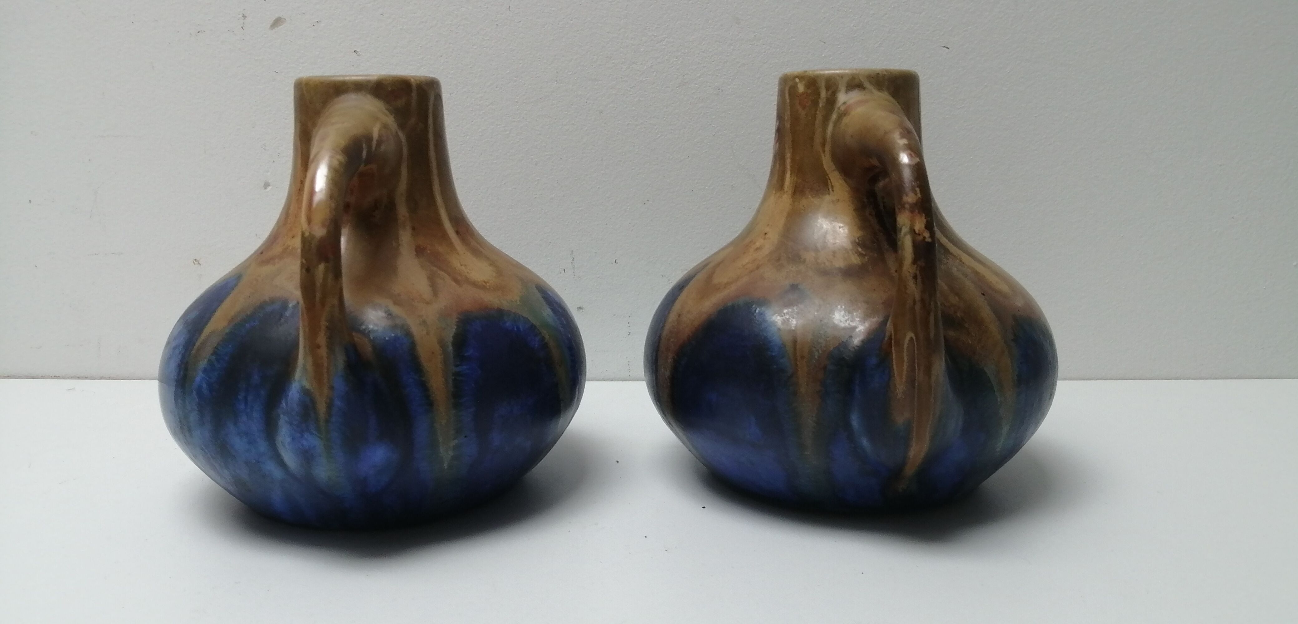 Pair of art deco vase in G. Méténier's Gannat sandstone