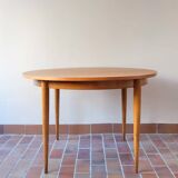 Scandinavian light wood round table