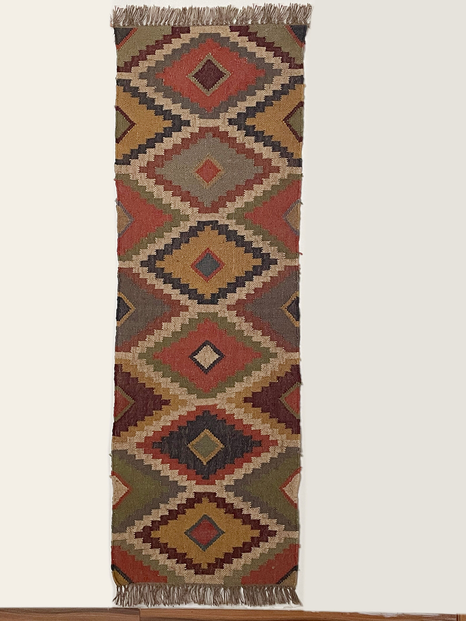 2 x 6 jute handwoven kilim runner rug, carpet runner.